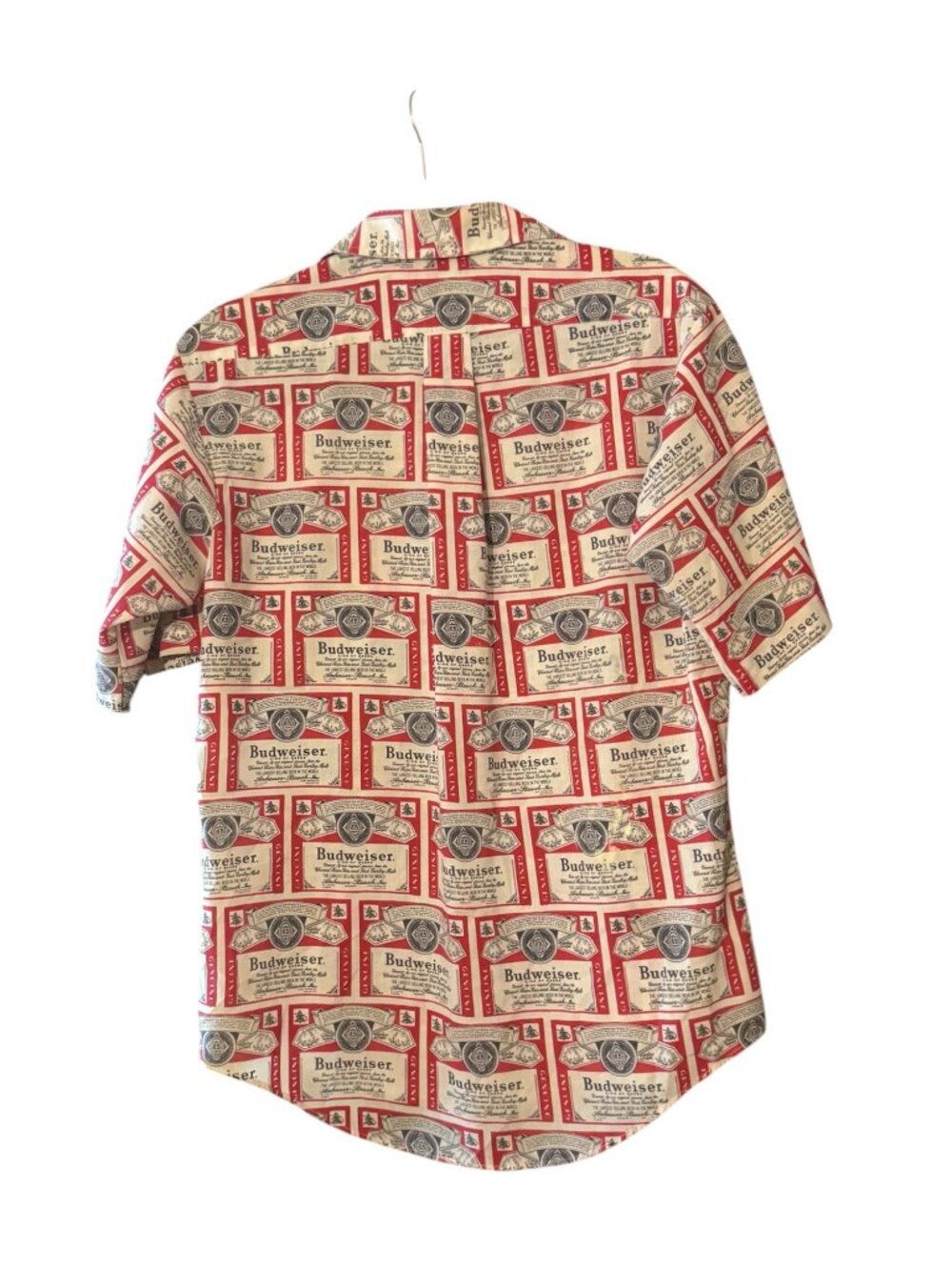 Vintage Budweiser Button Down Shirt Men’s Medium 15-15.5 inch Red Beer Label Pri - Picture 2 of 11